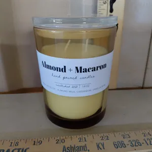 World Marked Almond+Macaron Hand Poured Candle 14 oz