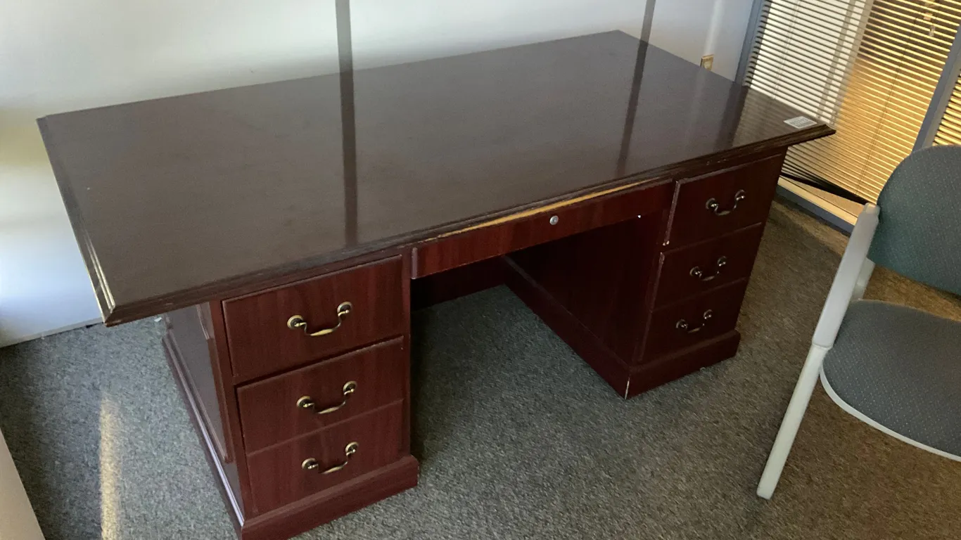 WOODEN DESK & CHAIR