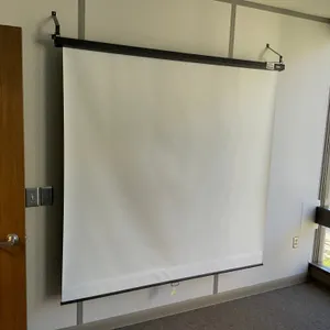 BRETFORD PROJECTOR SCREEN & (6) OFFICE CHAIRS