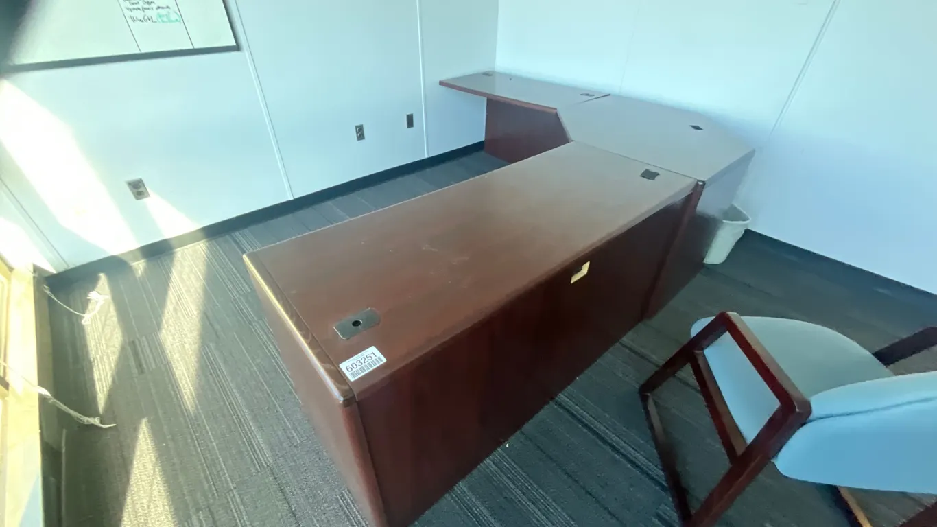 QTY (1) L-SHAPED. DESK