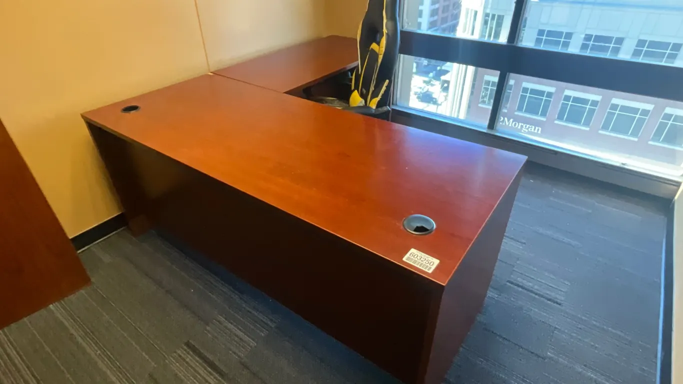 QTY (1) L-SHAPED. DESK