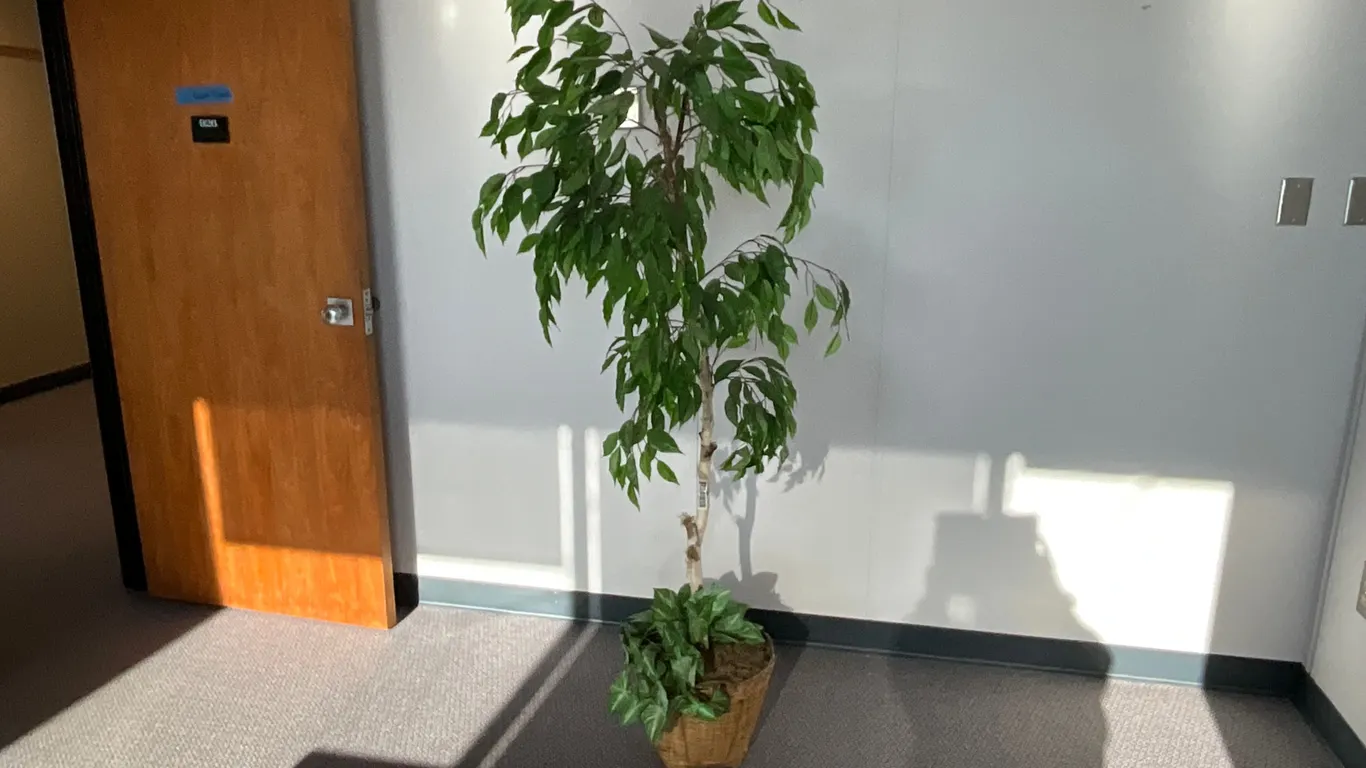 75” TALL FAUX PLANT IN BASKET PLANTER