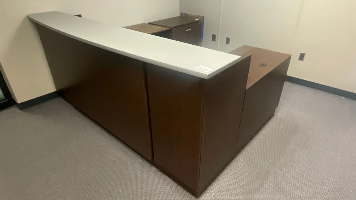 96”-66”-43” L SHAPED DESK WITH DRAWERS