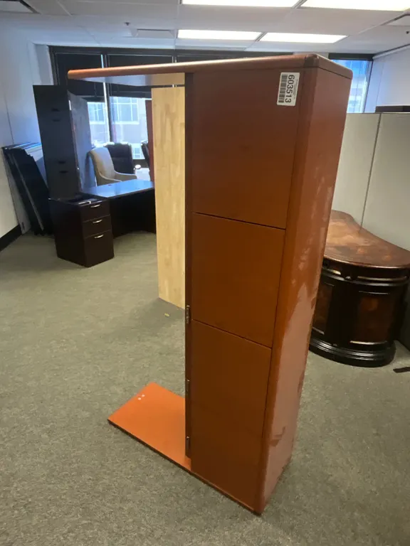 69”X15”X35” TABLE W/ STORAGE CUBBIES