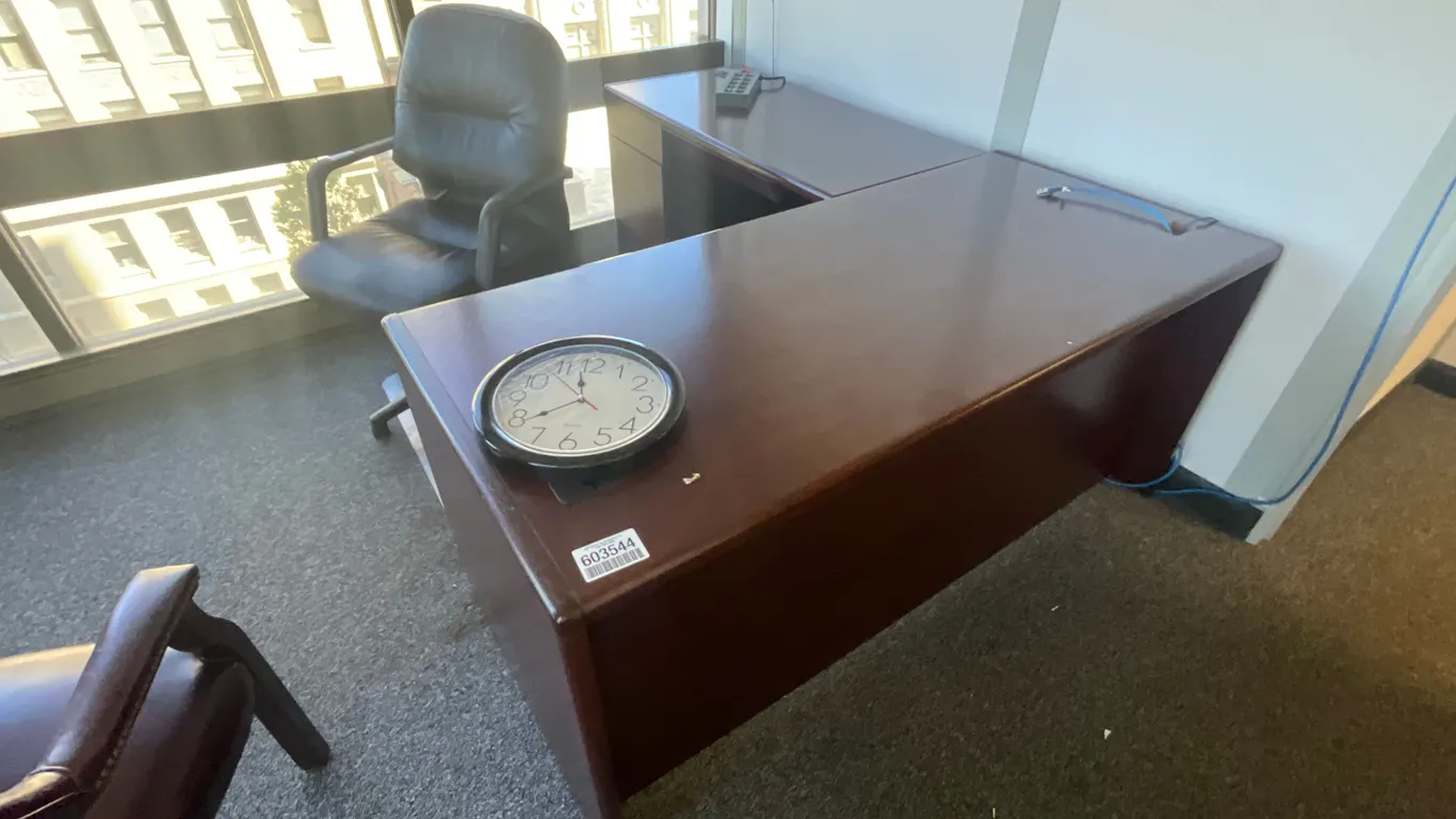 L-SHAPED DESK W/ DRAWERS