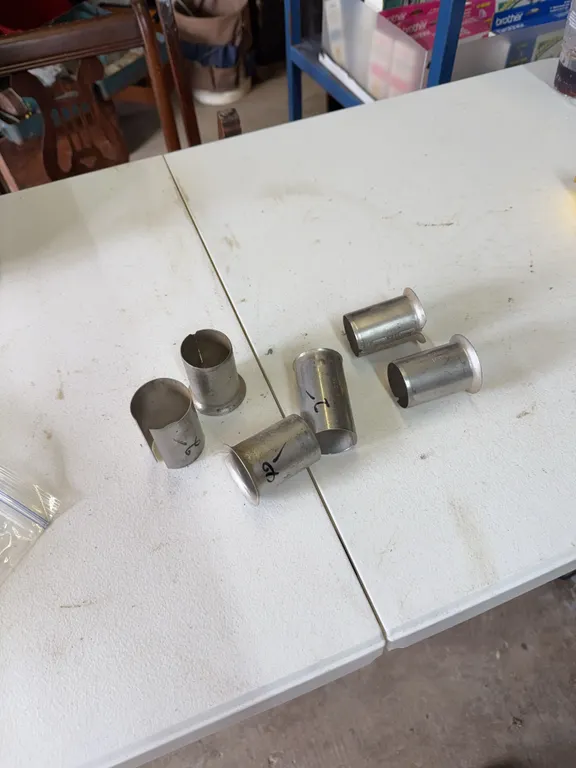 Six stainless steel insert stiffeners 1 1/2- 2 in