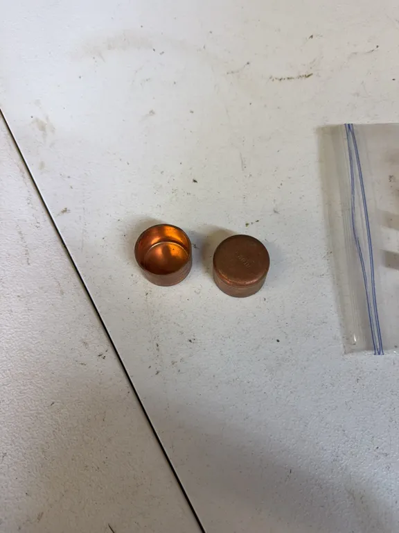 Copper 1 inch end caps two pieces