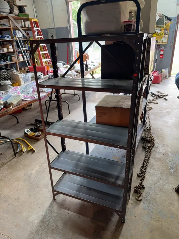 Metal shelving unit 30 inches wide by 11 inches x 61 inches