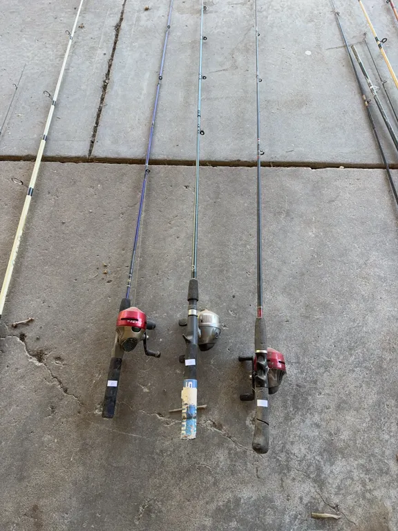 Three fishing poles