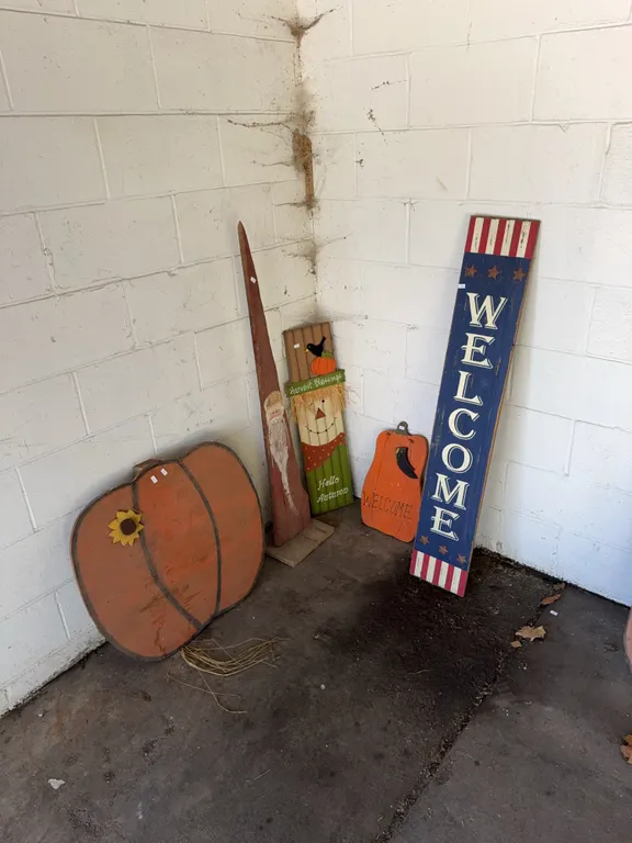 Wooden fall & welcome decorations 5 pieces