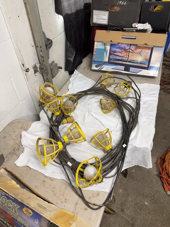 Temporary construction string lights