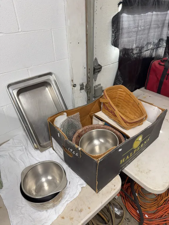 Stainless steel bowls, baskets