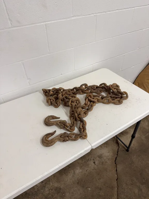 14 foot heavy duty log chain two hooks