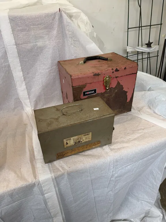 2 metal toolboxes