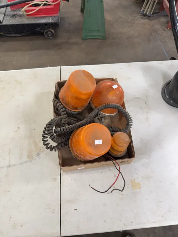 4 orange safety lights
