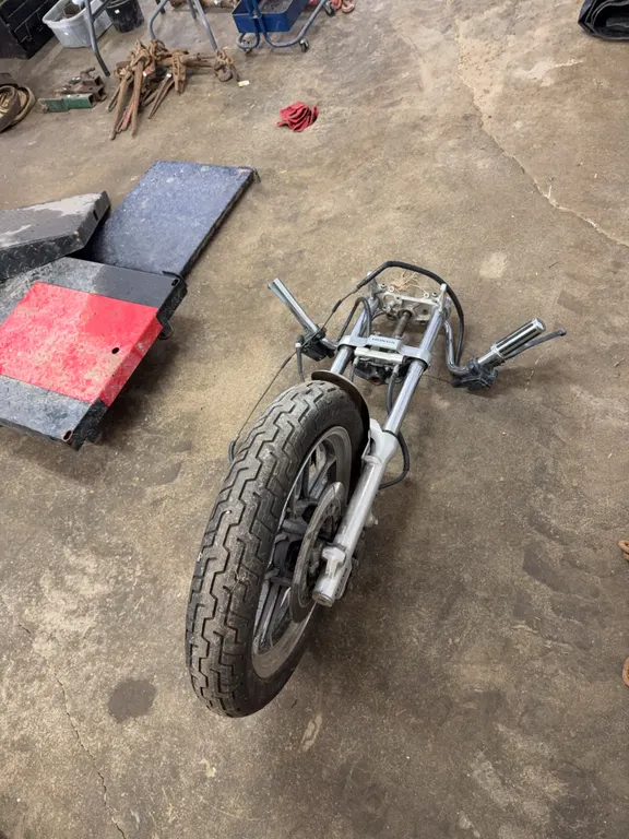 Honda motorcycle wheel & handlebars