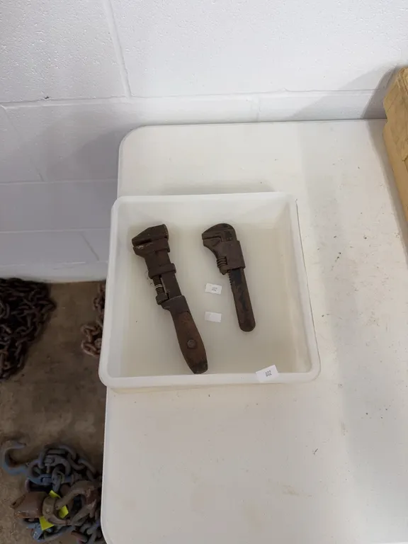 2 antique monkey wrenches