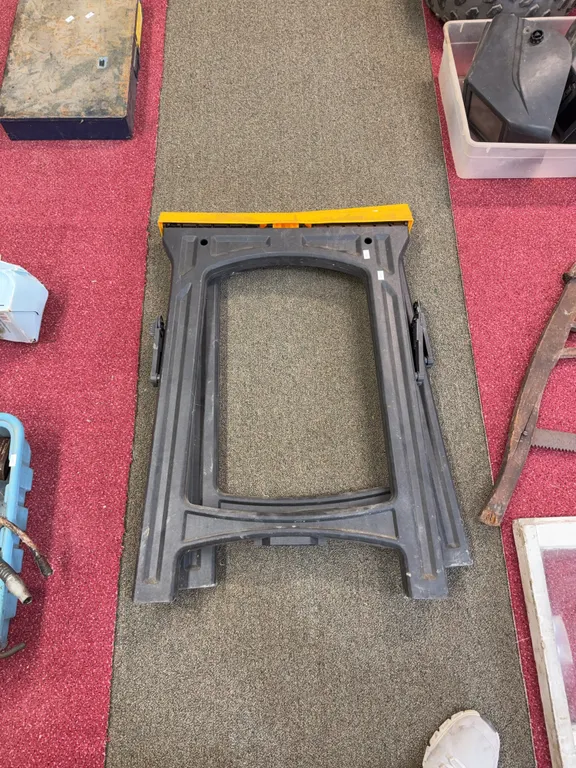 Two plastic sawhorses
