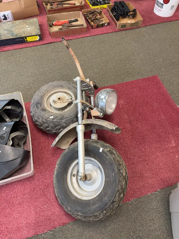 Two wheels one handlebar for small motorcycle
