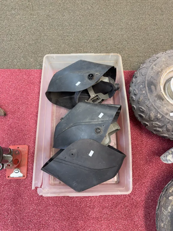 Three welding helmets