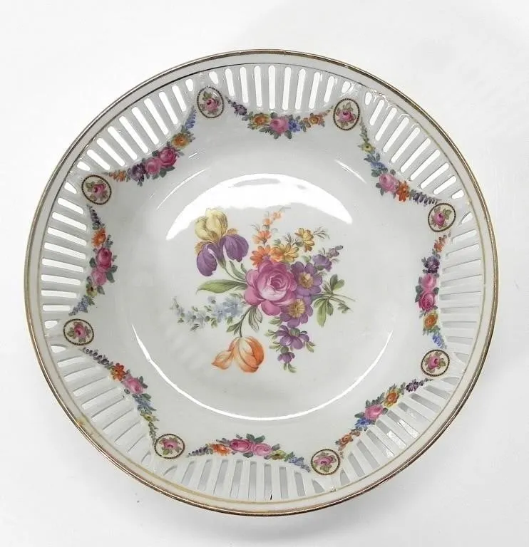 SCHUMANN PIERCED HANDPAINTED BOWL