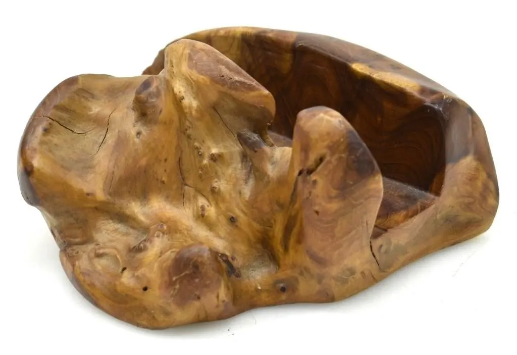 HAND CRAFTED WOOD BURL NAPKIN HOLDER