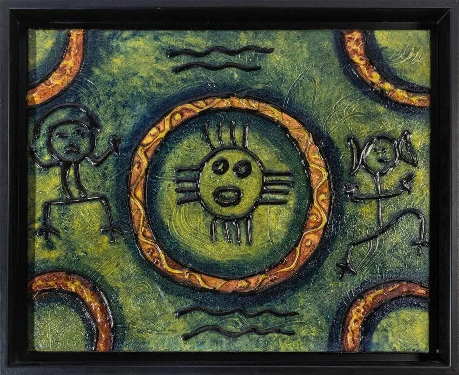 SOUTHWESTERN TRIBAL MOTIF MIXED MEDIA