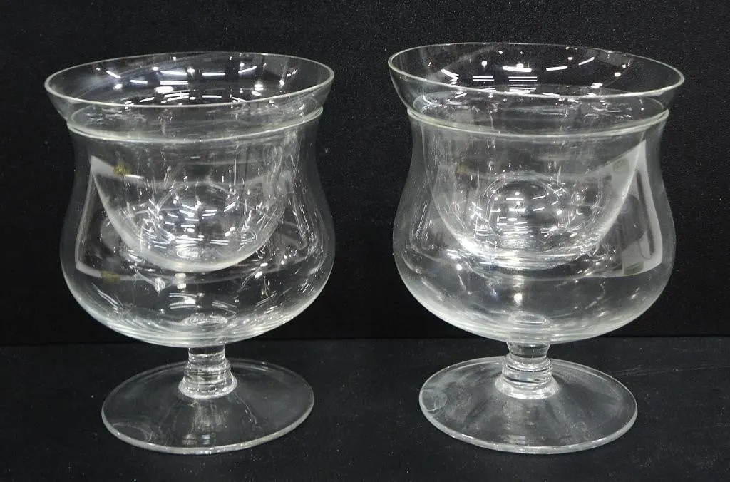 2 SHRIMP COCKTAIL GLASSES INSERTS
