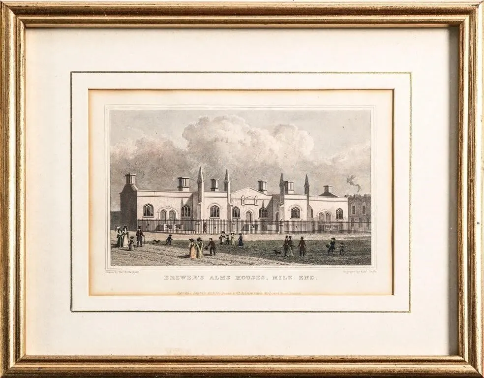 T.H. SHEPHERD BREWER'S ALMS HOUSES ENGRAVING