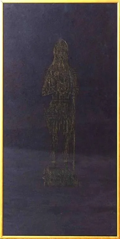 ENGLISH BRASS RUBBING PRINT OF A KNIGHT
