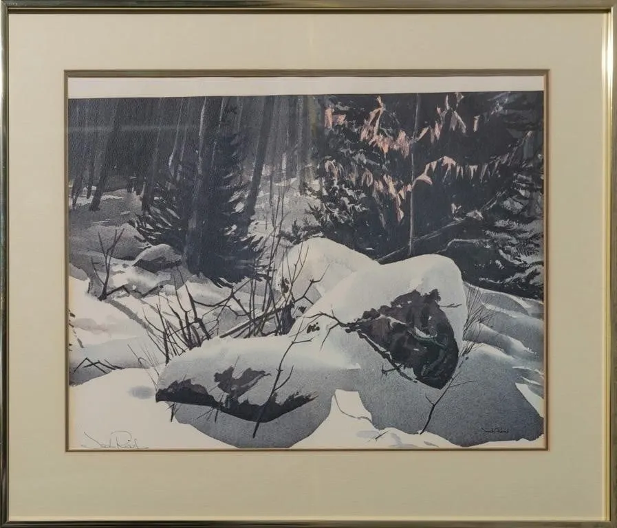 JACK REID SIGNED WINTER LANDSCAPE PRINT