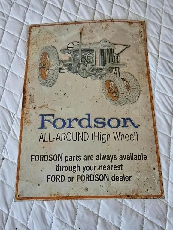 Vintage metal Fordson parts sign 11"w�16"l