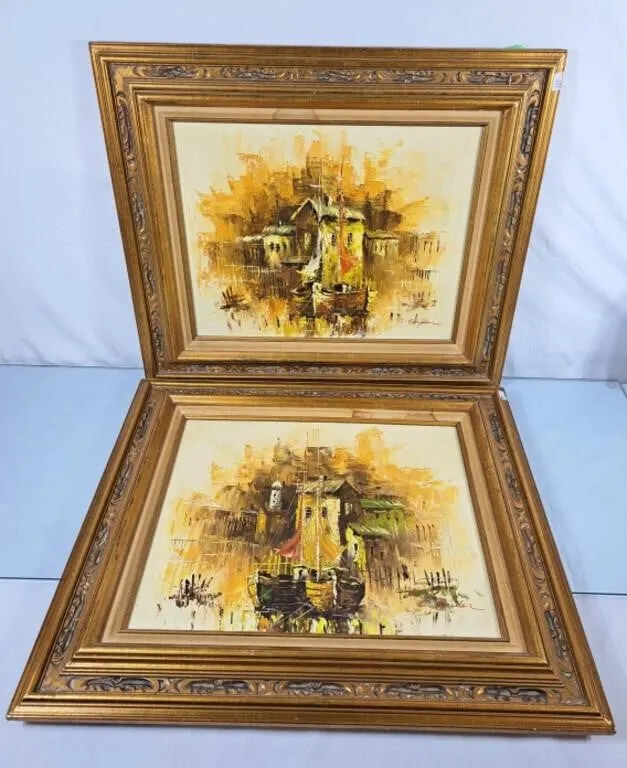 Pair of S. Snyder Oil on Canvas Impressionistic