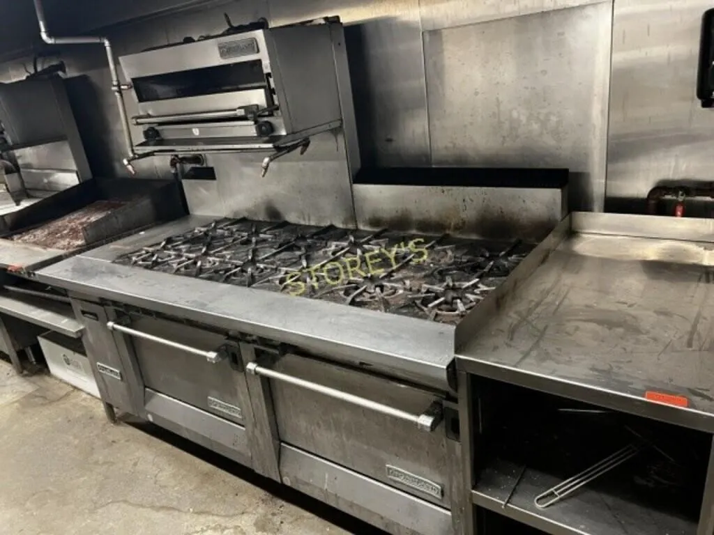 Garland 12 Burner Gas Dbl Range w/ Salamander
