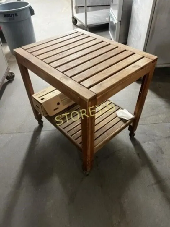 30 x 24 Wood Work Station Table on Wheels