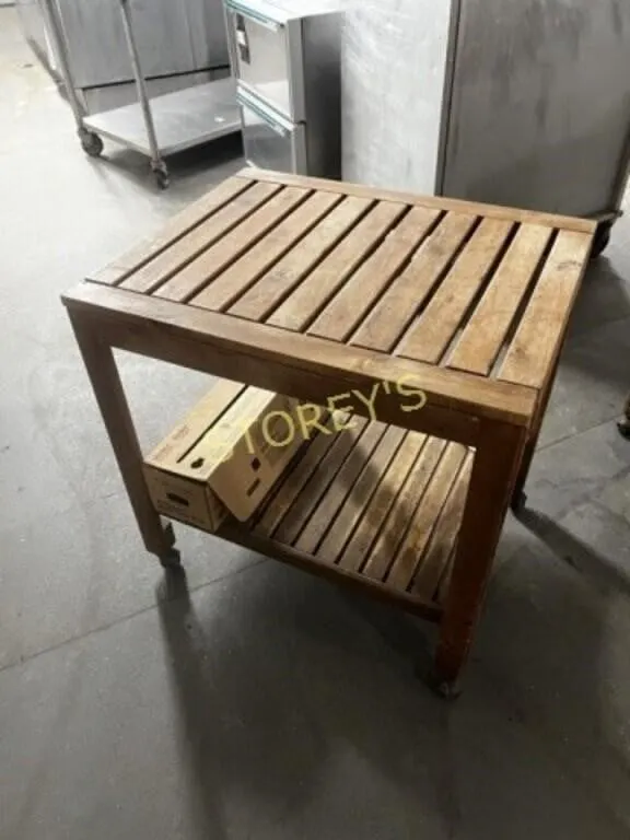 30 x 24 Wood Work Station Table on Wheels