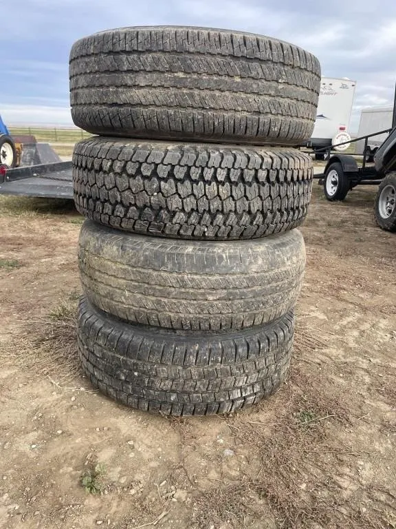 4 - Good Year 265/70R17 5 Bolt Tires On Black Rims