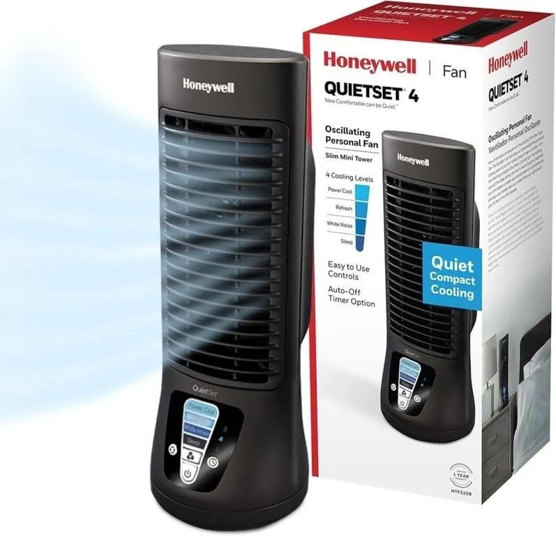Honeywell HTF210B QuietSet Personal Table Fan, Bld