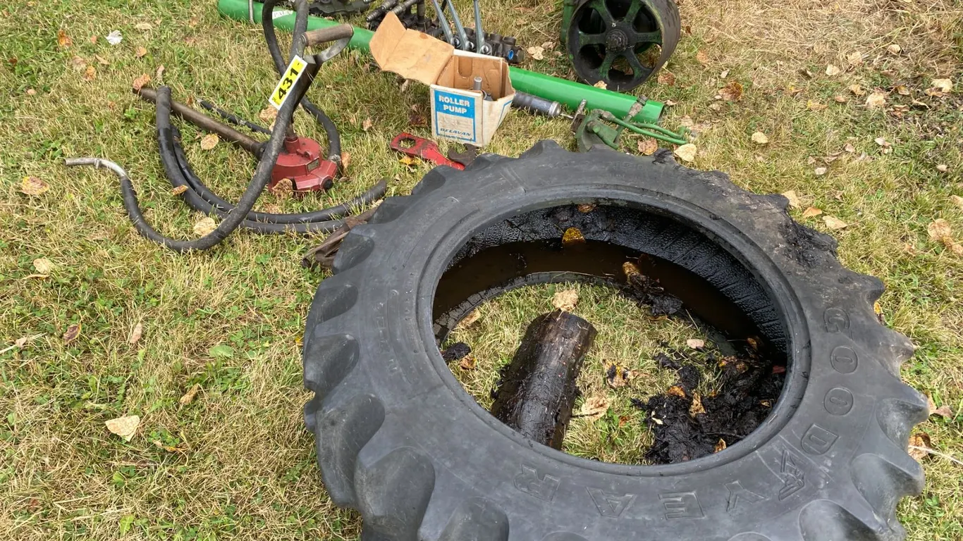 JD pulley, hyd. Controls, gas pump, tires etc.