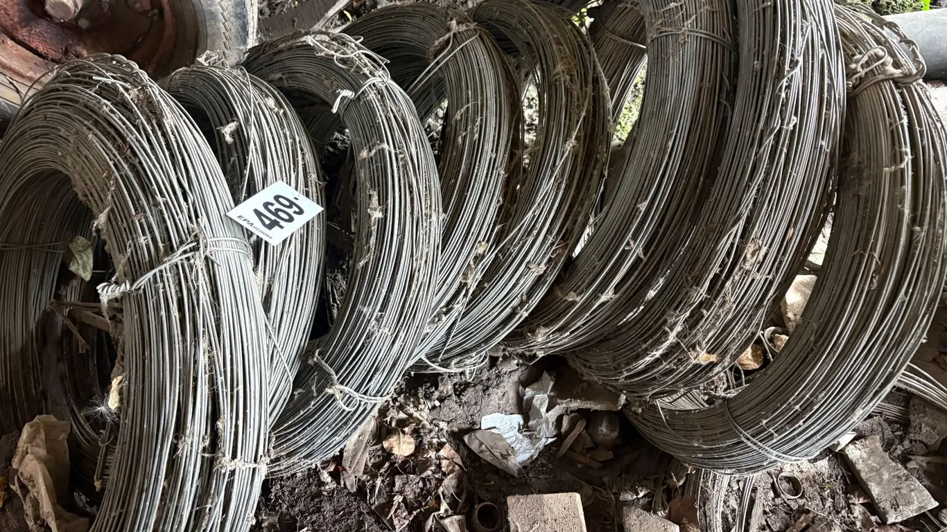 9- Rolls of heavy wire, selling all together