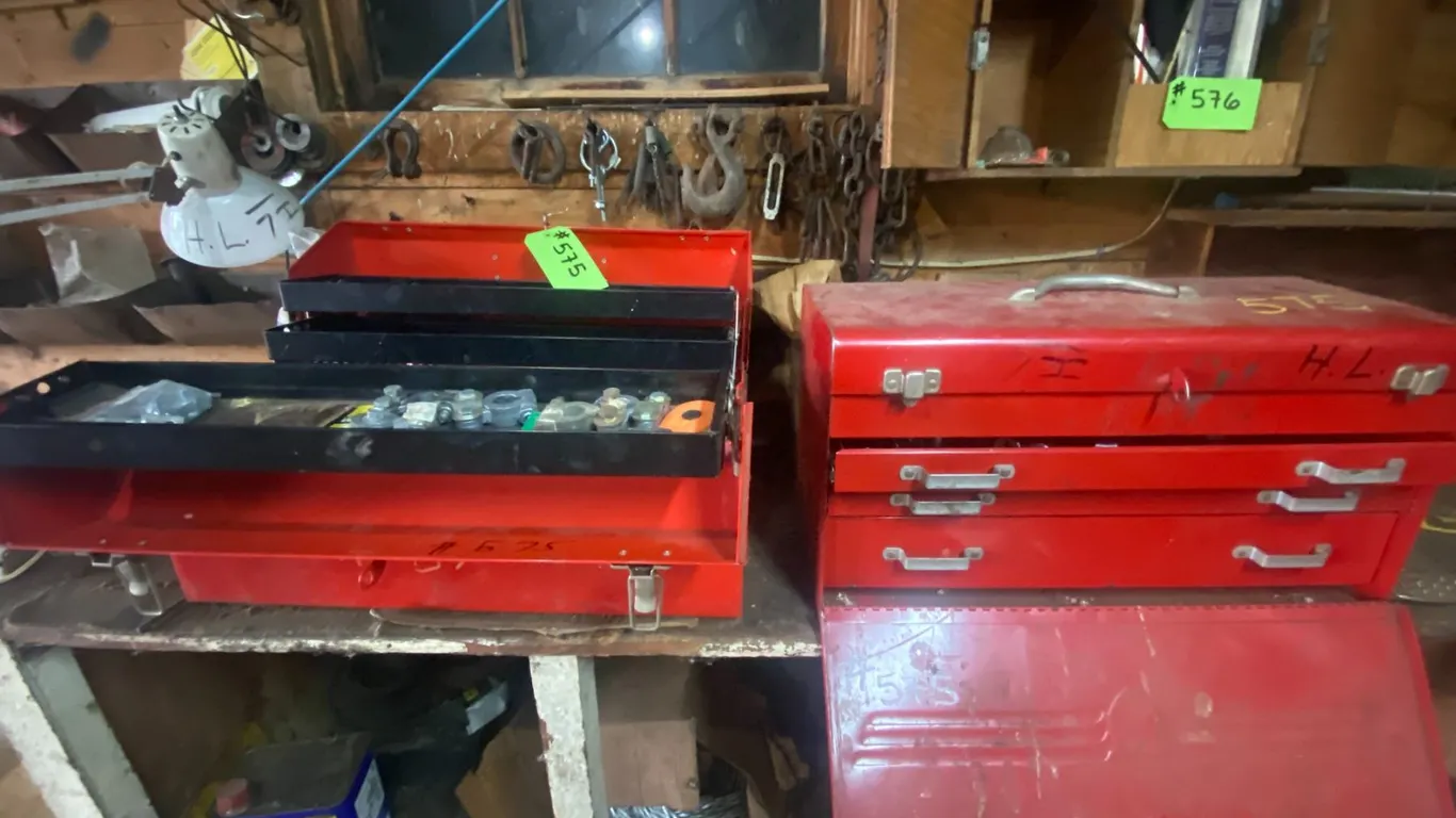 2- Red tool boxes c/w contents