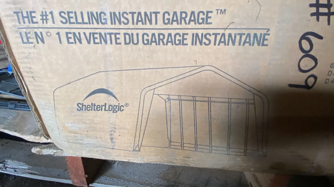 12 ft. x 24 ft. Shelter Logic instant garage, as new