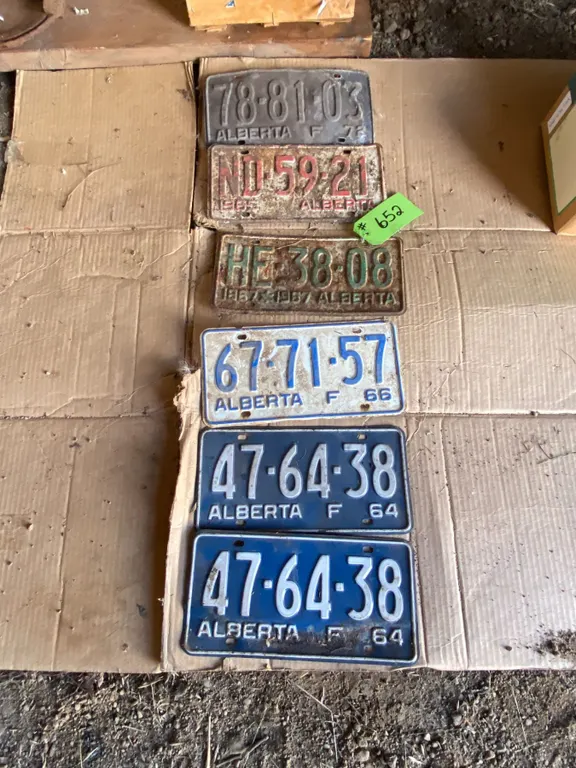 6- License plates, 1964, 1965, 1966, 1967, 1973 (Selling all together)