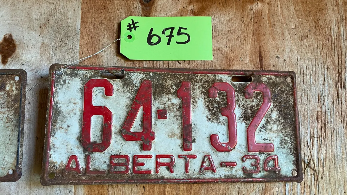 1934 Alberta license plate
