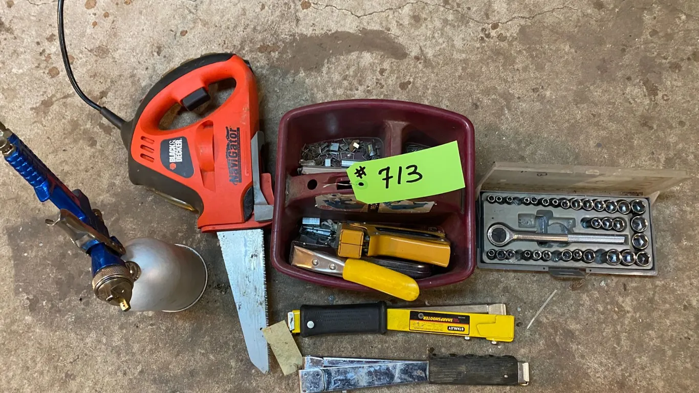Elec. Saw, staples, sockets & sprayer