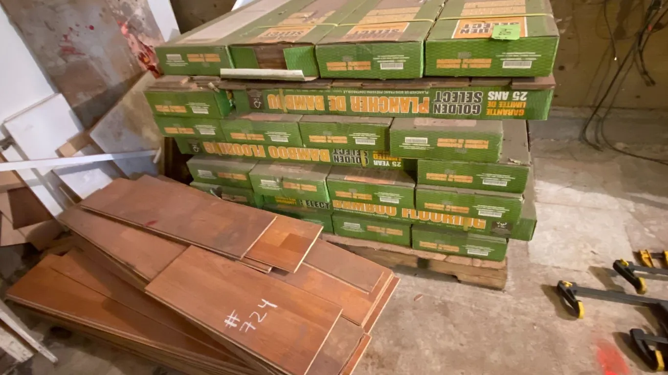 1- Lot of floor tiling