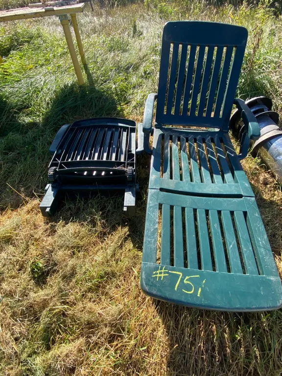 2- Green lawn chairs