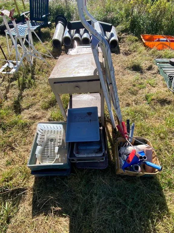 Painting equip., 3-step ladder