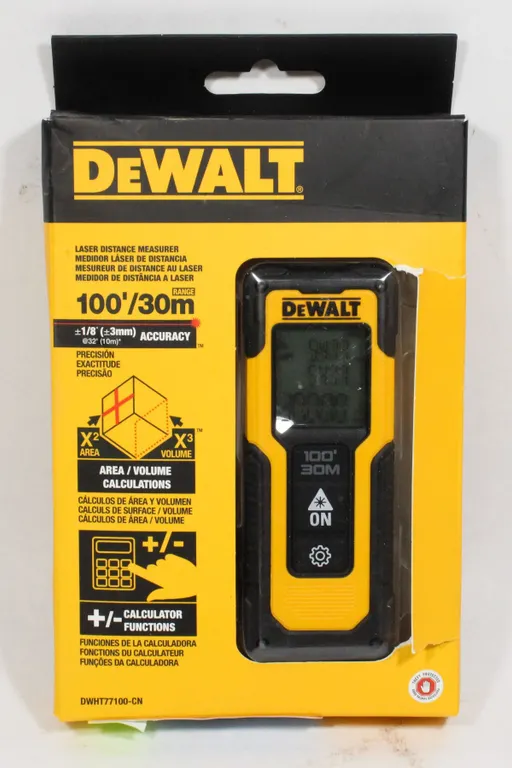 DEWALT LASER DISTANCE MEASURER 100'/30M RANGE