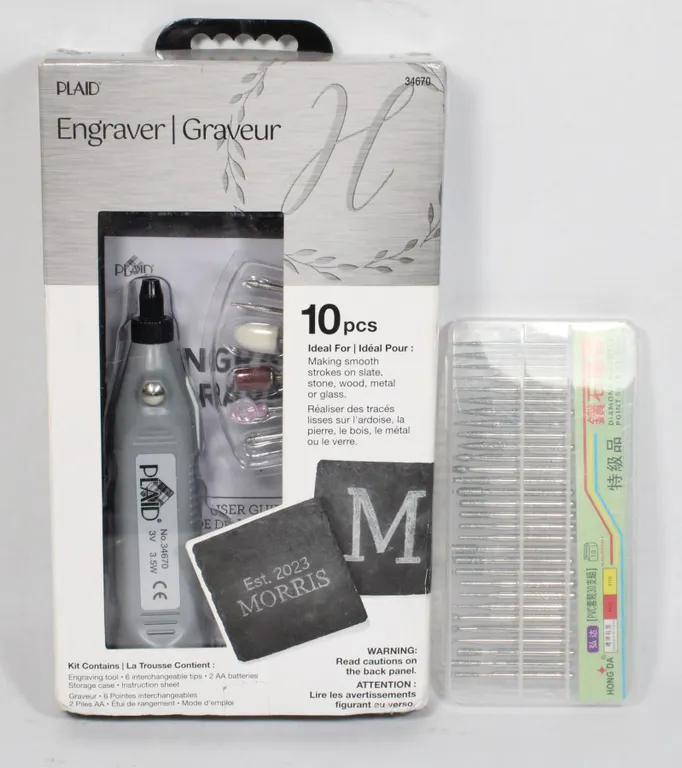 NEW INBOX PLAID ENGRAVER SET WITH 30 PCS. BIT SET